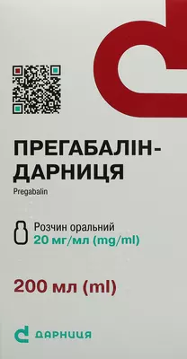 Прегабалін-Дарниця розчин оральний 20 мг/мл флакон 200 мл — Фото 1