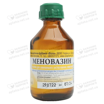Меновазин розчин спиртовий для зовнішнього застосування флакон 40 мл — Фото 1
