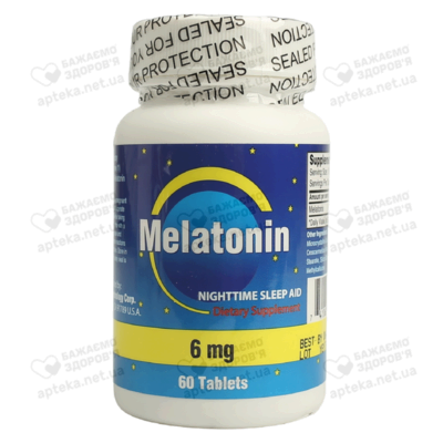 Мелатонін 6 мг таблетки №60 — Фото 1