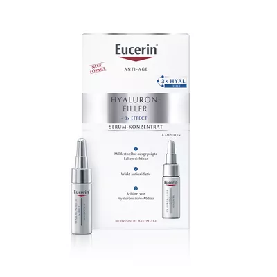 Юцерин (Eucerin) Гиалурон-филлер концентрированный уход против глубоких морщин ампулы 5 мл 6 шт — Фото 1