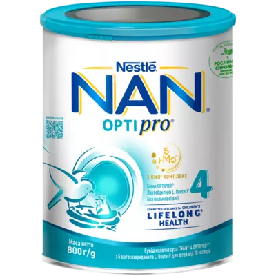 Суміш молочна Нестле Нан 4 (Nestle NAN Optipro) з 18 місяців 800 г — Фото 1