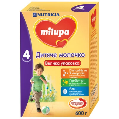 Молочко Мілупа 4 (Milupa) для дітей з 18 місяців 600 г — Фото 1
