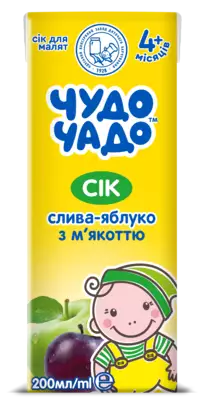 Сок Чудо-Чадо слива-яблоко с мякотью с 4 месяцев 200 мл — Фото 1