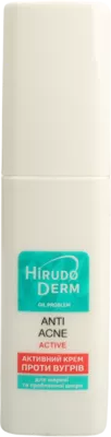 ГірудоДерм (HirudoDerm) Оіл Проблем Анти Акне Актив крем від вугрів для жирної проблемної шкіри 50 мл — Фото 4