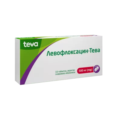Левофлоксацин-Тева таблетки вкриті оболонкою 500 мг №10 — Фото 1