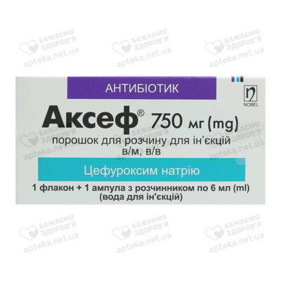 Аксеф порошок для інфузій 750 мг флакон №1 — Фото 1