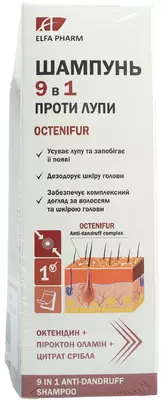Эльфа Фарм (Elfa Pharm) Октенифур набор против выраженной перхоти (шампунь 9 в 1 200 мл + лосьон Сильвер Интенс 100 мл) — Фото 1