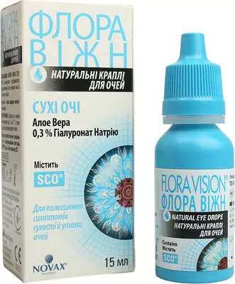 Флора Вижн "Сухие глаза" капли глазные флакон 15 мл — Фото 4
