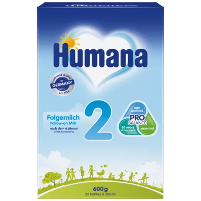 Суміш молочна Хумана 2 (Humana) з пребіотиками з 6 місяців 600 г — Фото 1
