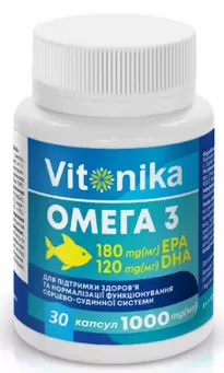 Витоника (Vitonika) Омега-3 1000 МЕ капсулы №30 — Фото 1