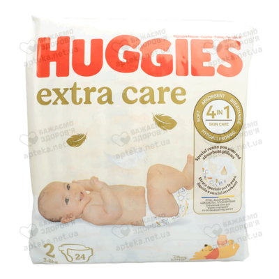 Подгузники для детей Хаггис Экстра Каре ( Huggies Extra Care) размер 2 (3-6 кг) №24 — Фото 1
