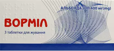 Вормил таблетки для жевания 400 мг №3 — Фото 1