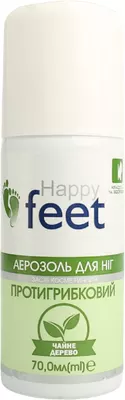 Аэрозоль для ног Happy fit Противогрибковый Чайное дерево 70 мл — Фото 1