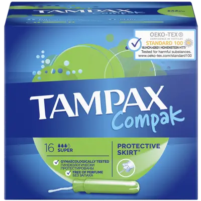 Тампони Тампакс Компак Супер (Tampax Compak Super) з аплікатором 16 шт — Фото 2