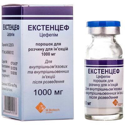 Екстенцеф порошок для ін'єкцій 1000 мг флакон №1 — Фото 1