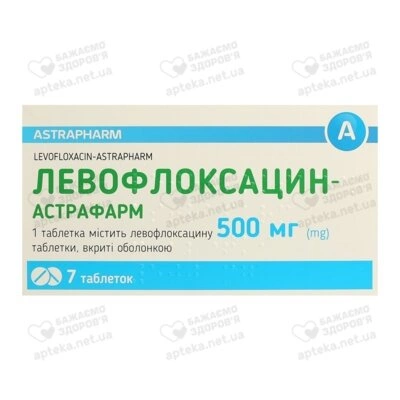Левофлоксацин-Астрафарм таблетки покрытые оболочкой 500 мг №7 — Фото 1