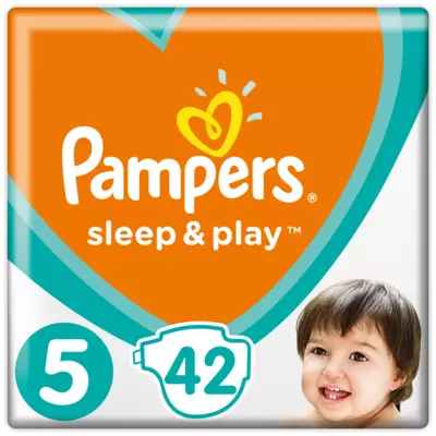 Подгузники для детей Памперс СлипЭндПлей Джуниор (Pampers Sleep&Play Junior) размер 5 (11-16 кг) 42 шт — Фото 1