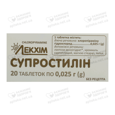 Супростилін таблетки 250 мг №20 — Фото 1