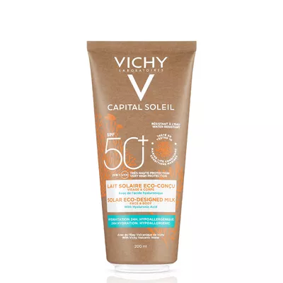 Виши (Vichy) Капиталь Солей молочко солнцезащитное увлажняющее для кожи лица и тела SPF50+ 200 мл — Фото 1
