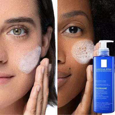 Ля Рош (La Roche-Posay) Толеран крем-мусс для лица очищающий увлажняющий двойного действия для чувствительной кожи 400 мл — Фото 8