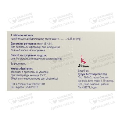 Піритан таблетки 0,25 мг №30 — Фото 2