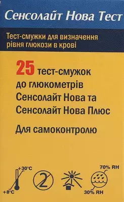 Тест-смужки SensoLite Nova Test 25 шт — Фото 1