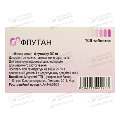 Флутан таблетки 250 мг №100 — Фото 2