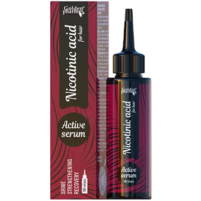 Сыворотка активная для волос Golden Pharm Никотиновая кислота 100 мл — Фото 1