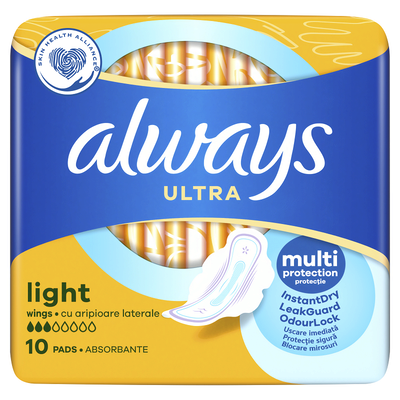 Прокладки Олвейс Ультра Лайт (Always Ultra Light) ароматизированные 1 размер, 3 капли 10 шт — Фото 1