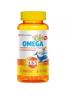 Зест (ZEST) Кідз Омега жувальні пастилки у формі рибок для дітей №30 — Фото 1