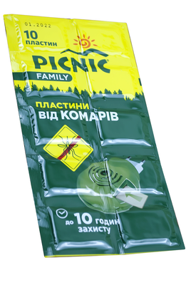 Пікнік Фемілі (PICNIC Family) пластини від комарів 10 шт — Фото 1