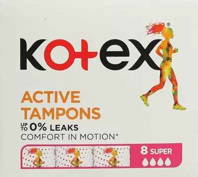 Тампоны Котекс Актив супер (Kotex Active super) 8 шт — Фото 1