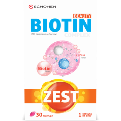 Зест (ZEST) Б'юті Біотин комплекс капсули №30 — Фото 2