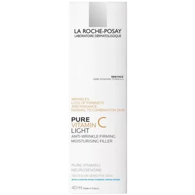 Ля Рош (La Roche-Posay) Пюр Вітамін С Лайт антивіковий зволожуючий крем-філер комплексної дії для нормальної або комбінованої чутливої шкіри обличчя 40 мл — Фото 2