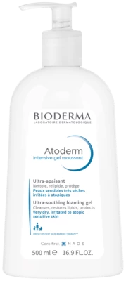 Біодерма (Вioderma) Атодерм Інтенсив гель очищуючий для сухої та атопічної шкіри обличчя та тіла 500 мл — Фото 1