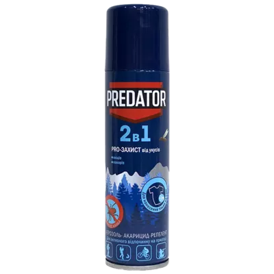 Предатор (Predator) аерозоль 2 в 1 проти комарів та кліщів 150 мл — Фото 1