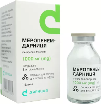 Меропенем-Дарница порошок для приготовления раствора для инъекций и инфузий 1000 мг флакон №1 — Фото 4