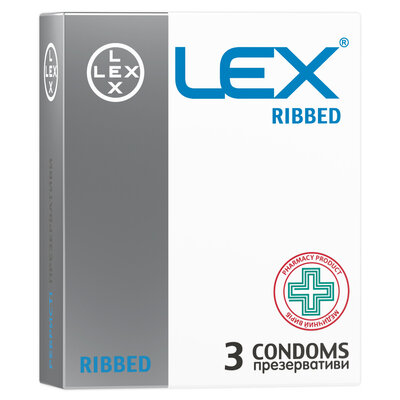 Презервативи Лекс (Lex Ribbed) ребристі 3 шт — Фото 1