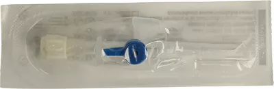 Катетер внутривенный с инъекционным портом Медикеа (Medicare) размер G22 (голубой) 1 шт — Фото 1