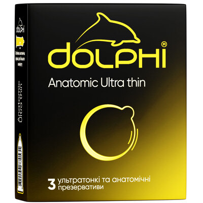 Презервативи Долфі (Dolphi Anatomic ultra thin) анатомічні надтонкі 3 шт — Фото 1