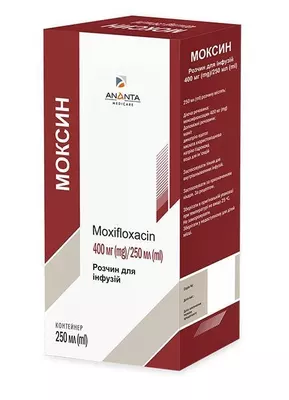 Моксин розчин для інфузій 400 мг/250 мл контейнер 250 мл — Фото 1