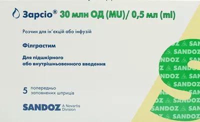 Зарсио раствор для инъекций 30 МЕ/0,5 мл шприц №5 — Фото 1