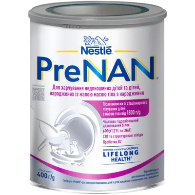 Смесь сухая молочная Нестле ПреНан (Nestle PreNAN) для недоношенных детей и детей с маленьким весом с рождения 400 г — Фото 1