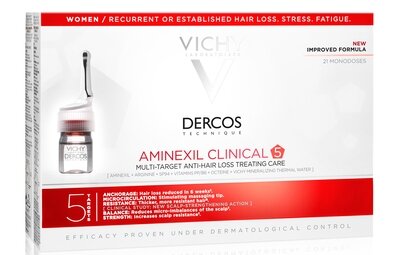 Віши (Vichy) Деркос Амінексил Клінікал 5 засіб проти випадіння волосся комплексної дії для жінок 6 мл №21 — Фото 1