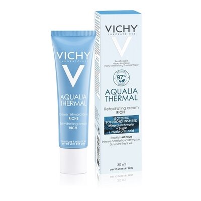 Виши (Vichy) Аквалия Термаль насыщенный крем для глубокого увлажнения сухой и очень сухой кожи лица 30 мл — Фото 1