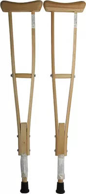 Костыли подмышечные деревянные детские (74-83 см) 2 шт — Фото 1