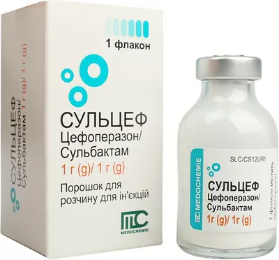 Сульцеф порошок для ін'єкцій 1 г/1 г флакон №1 — Фото 3