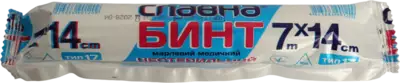 Бинт марлевый медицинский нестерильный Славна размер 7 м*14 см — Фото 1