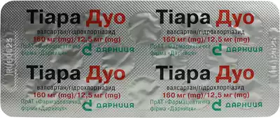 Тіара Дуо таблетки вкриті оболонкою 160 мг/12,5 мг №28 — Фото 4
