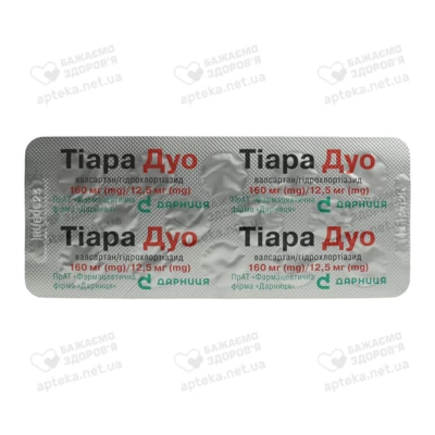Тиара Дуо таблетки покрытые оболочкой 160 мг/12,5 мг №28 — Фото 4